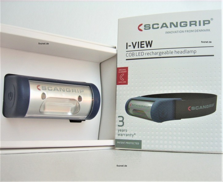 I-VIEW COB Sensor Akku Kopflampe Stirnlampe Scangrip