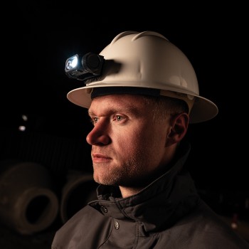 Scangrip 03.5621 HORIZON Kopflampe Arbeitsleuchte mit Sensor für Schutzhelme