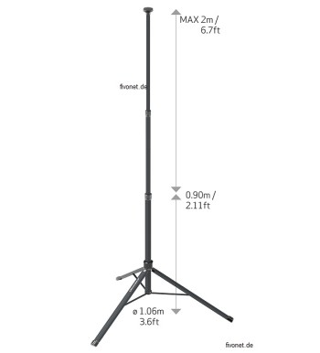 Scangrip 03.5673 VEGA LITE COMPACT 4000 Lumen Baustrahler mit Stativ bis 2 Meter