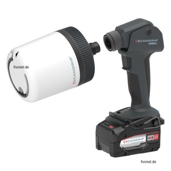 Scangrip 49.0518 Komplett KIT All in One MULTILIGHT CONNECT Hand - Arbeitsleuchte Grundgerät mit 4 Aufsätzen Akku Ladegerät im Koffer