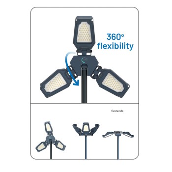Scangrip 03.6214C TOWER 12 CONNECT LED Flutlichtstrahler mit Stativ 12000 Lumen