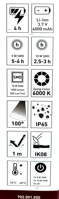 KRAFTWERK 702.001.000 LED Arbeitsleuchte T1000