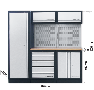 Werkstattschrank 3-Element Schrankwand MOBILIO KRAFTWERK 3964A