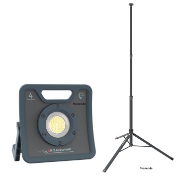 Scangrip 03.6202 NOVA 4 for Life Kabel Arbeitsleuchte mit 2 Meter Stativ 4000 Lumen
