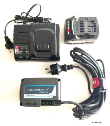 Scangrip 03.6103C AREA 10 CONNECT Arbeitsleuchte Strahler mit Akku Ladegerät und Netzteil