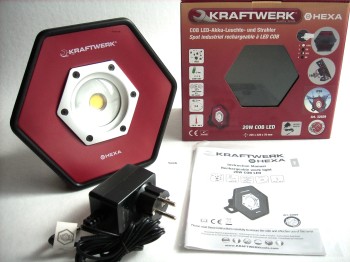 KRAFTWERK 20W COB LED Akkustrahler mit Teleskopstativ 32037