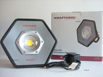 KRAFTWERK 20W COB LED Akkustrahler mit Teleskopstativ 32037