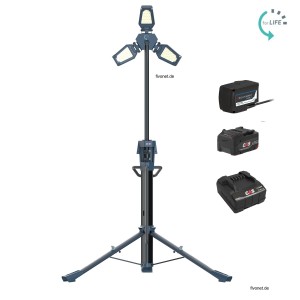 Scangrip 03.6214C TOWER 12 CONNECT 12000 Lumen LED Flutlichtstrahler mit Stativ Akku Netzteil