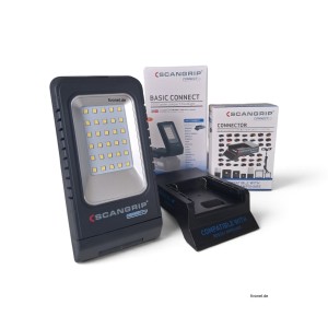 Scangrip 03.6109C BASIC CONNECT Kompakter Baustrahler mit 1000 Lumen für 18V BOSCH Akku