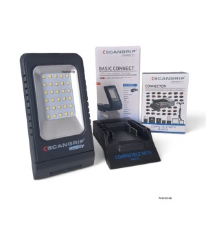 Scangrip 03.6109C BASIC CONNECT Kompakter Baustrahler mit 1000 Lumen für 18V MAKITA Akku