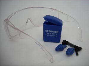 Berner Schutzbrille u. Gehörschutzstöpsel