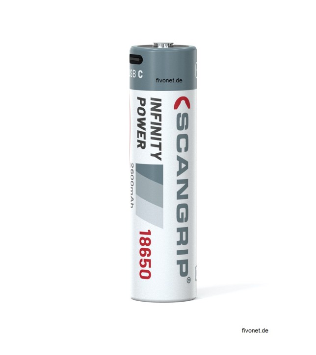 Scangrip 03.5959 Wiederaufladbarer USB-C- Akku für Arbeitsleuchte Starmatch USB-C Battery 18650