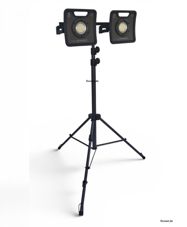 2x Scangrip 03.6205 NOVA 6 C+R Akku-Arbeitsleuchte mit Stativ 6000 Lumen