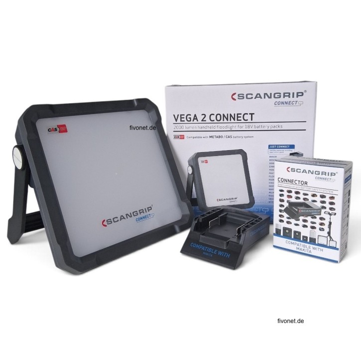 Scangrip 03.6106C VEGA 2 CONNECT Baustrahler für 18V Makita Akku