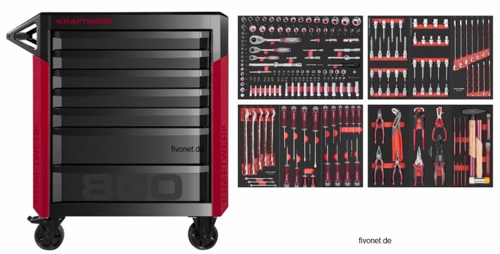 KRAFTWERK 102.417.004 PRO LINE WERKSTATTWAGEN PT800 7 SCHUBLADEN 220 - tlg.