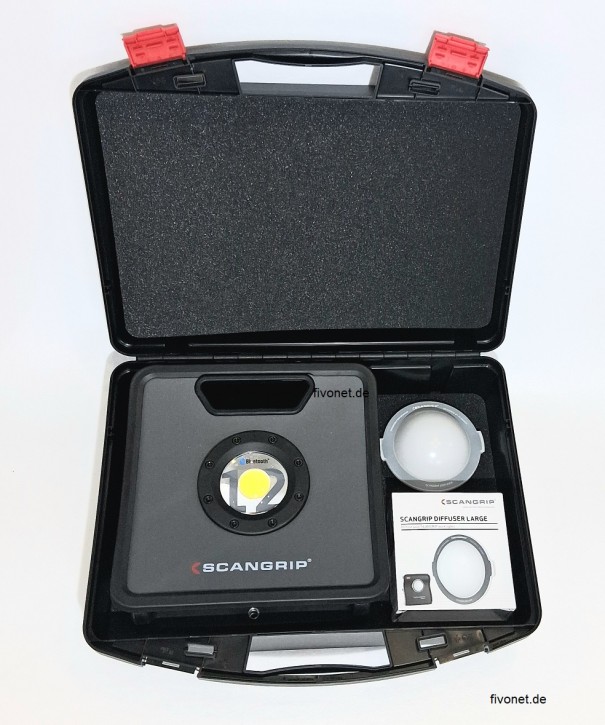 Scangrip 03.5444 NOVA 12K COB Arbeitsleuchte Strahler Diffuser im Koffer