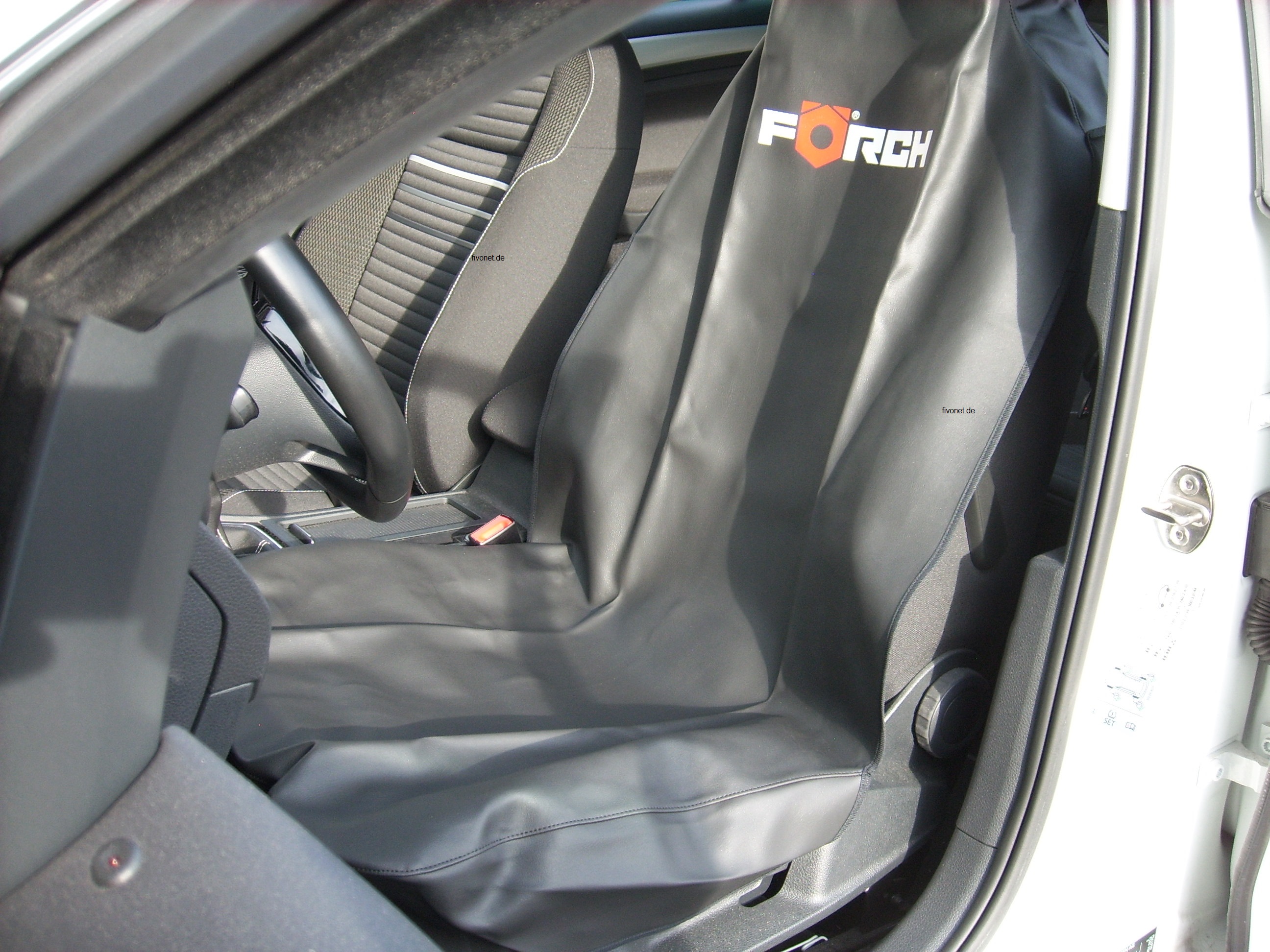 Förch Sitzschoner Kunstleder schwarz mit Airbag Zulassung Werkstattschoner Sitzbezug